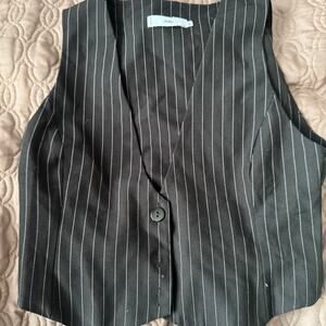 Black with white stripes sleeveless top
